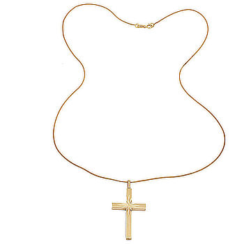 9ct gold 2.6g 18 inch Cross Pendant with chain